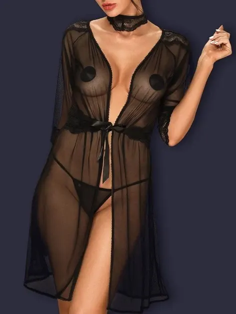 Халат black Lucita peignoir Obsessive