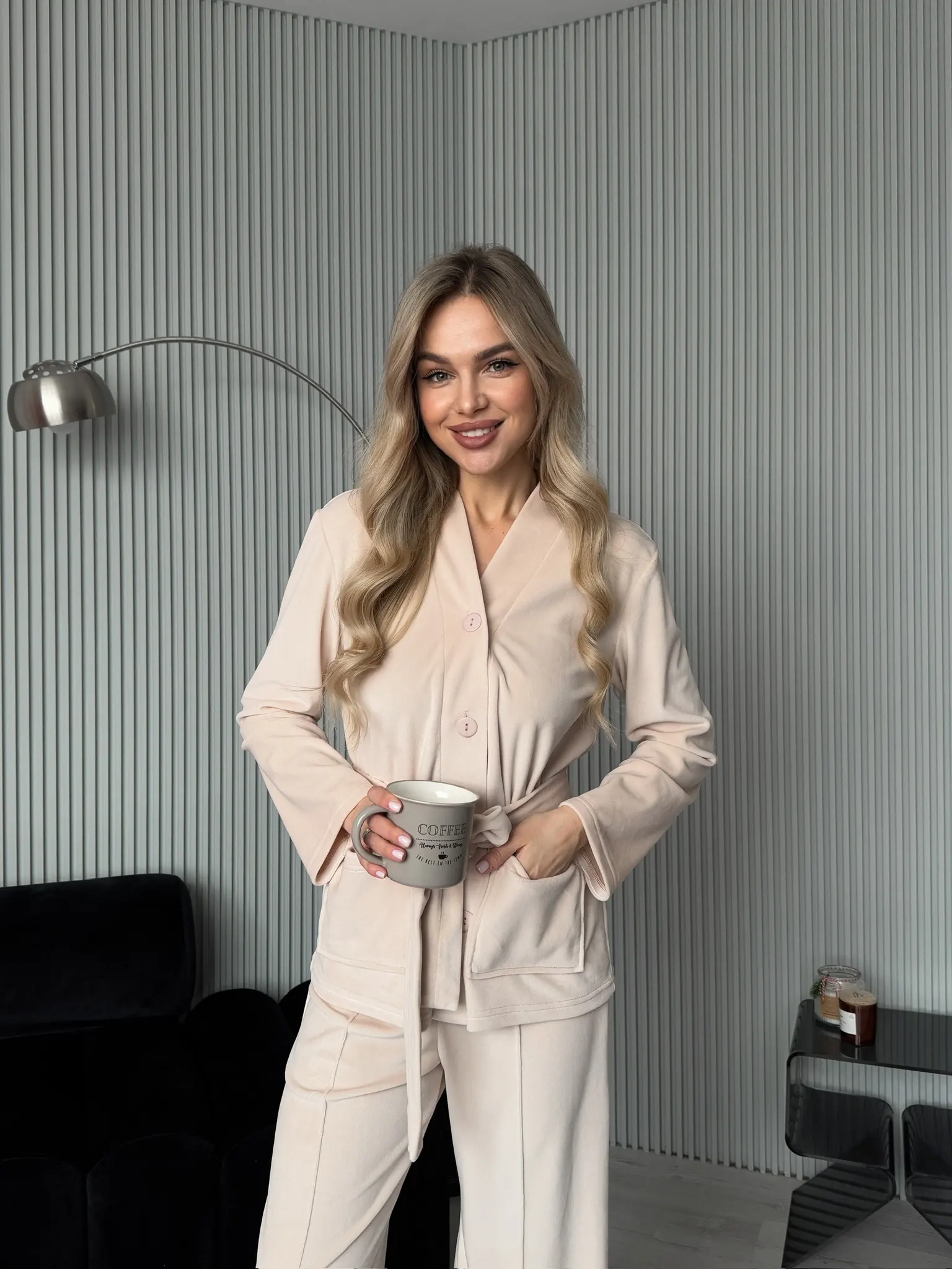 Костюм домашній велюр крем Емілія Julia