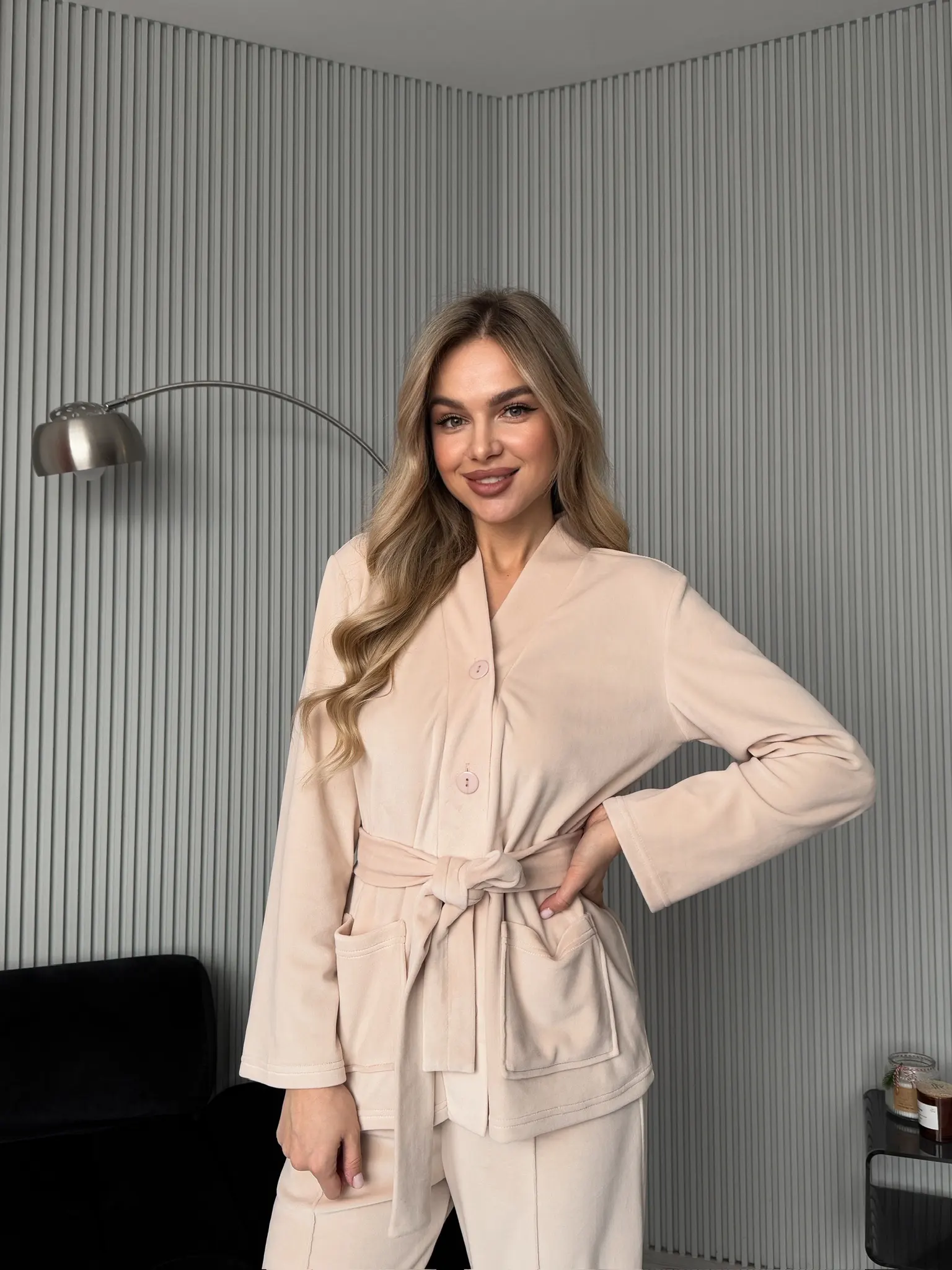 Костюм домашній велюр крем Емілія Julia
