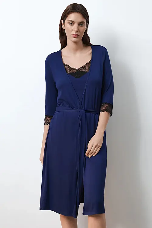 Халат navy blue 02105 Effetto