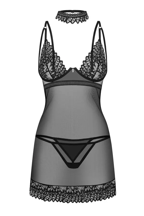 Сорочка black Donarella chemise Obsessive