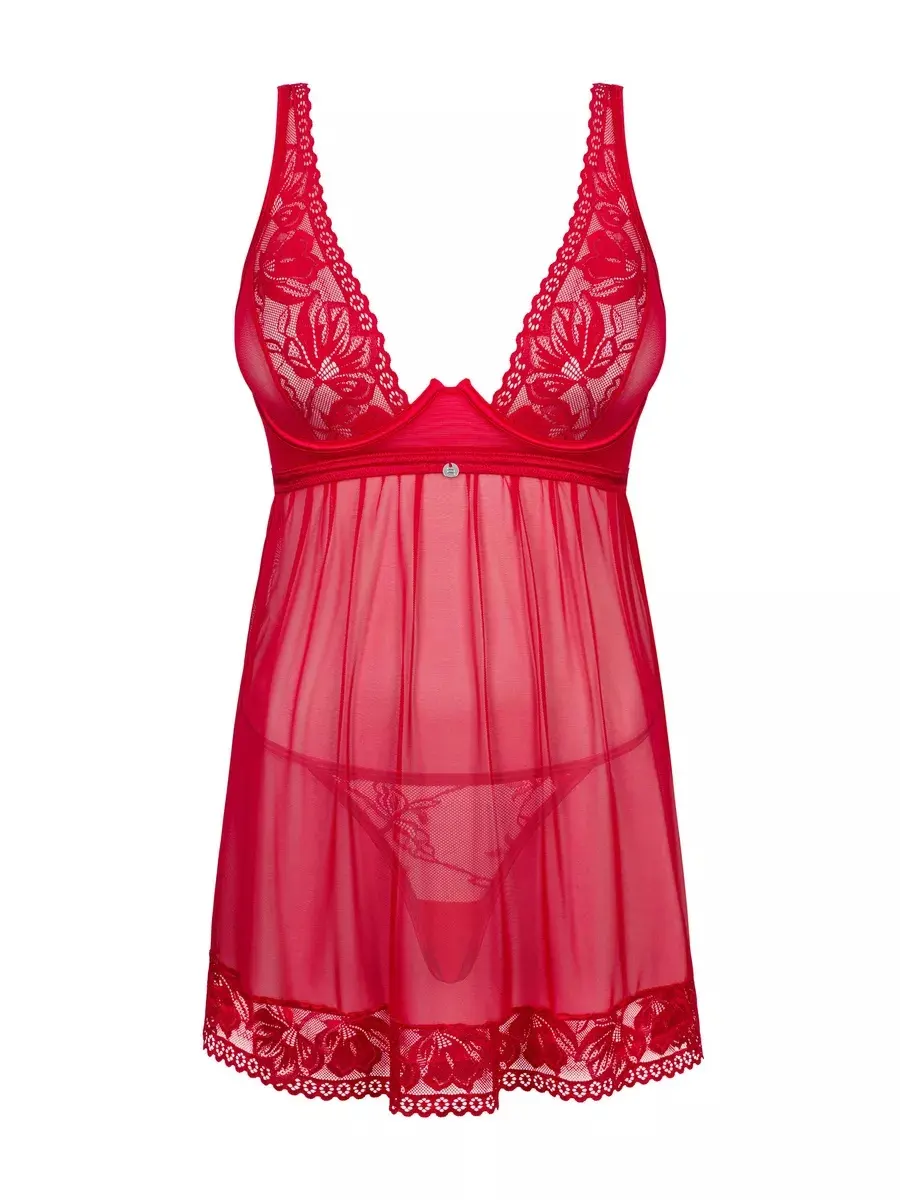 Сорочка red Lacelove babydoll Obsessive